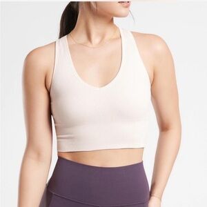 Athleta Aurora Crop Rib Tank - Pale Pink/Gray